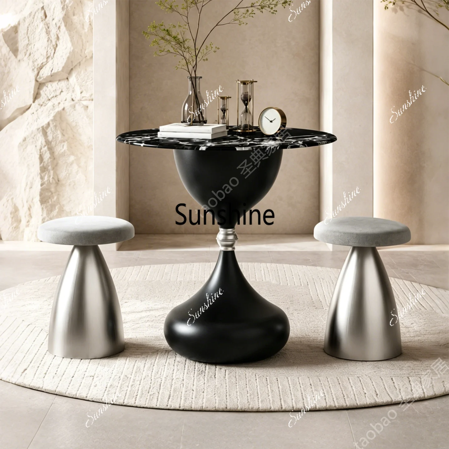 Modern simple leisure table and chair combination hotel cafe reception table