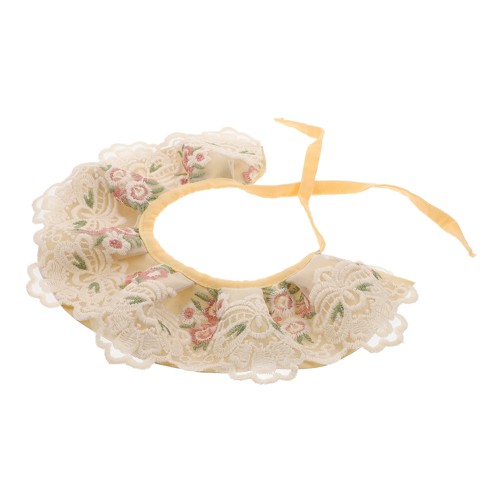 

1 Pcs Decorative Pet Saliva Scarf with Lace Embroidery，Beautiful Dog Accessories