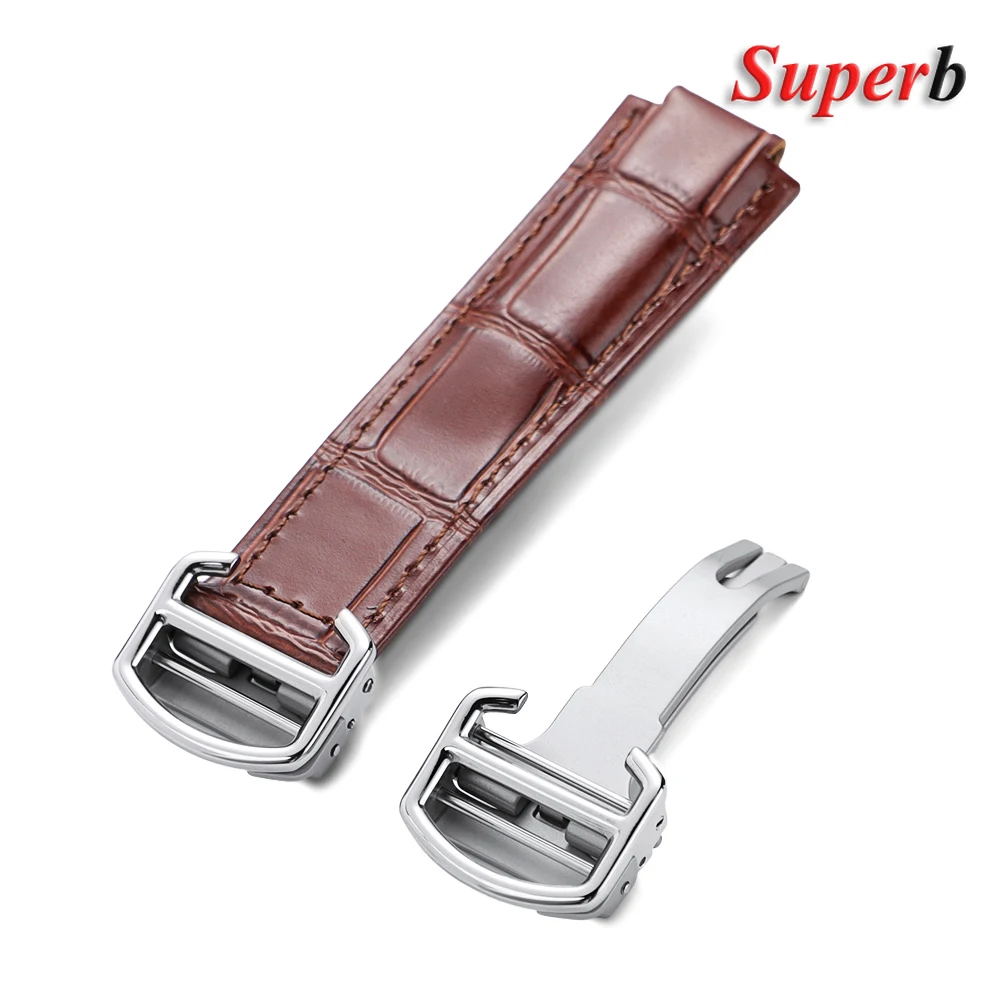 Rvs Horloge Gesp Vervanging 14mm 16mm 18mm Horloge Vouwsluiting voor Cartier Blauwe Ballon Horloge Zilver kleur