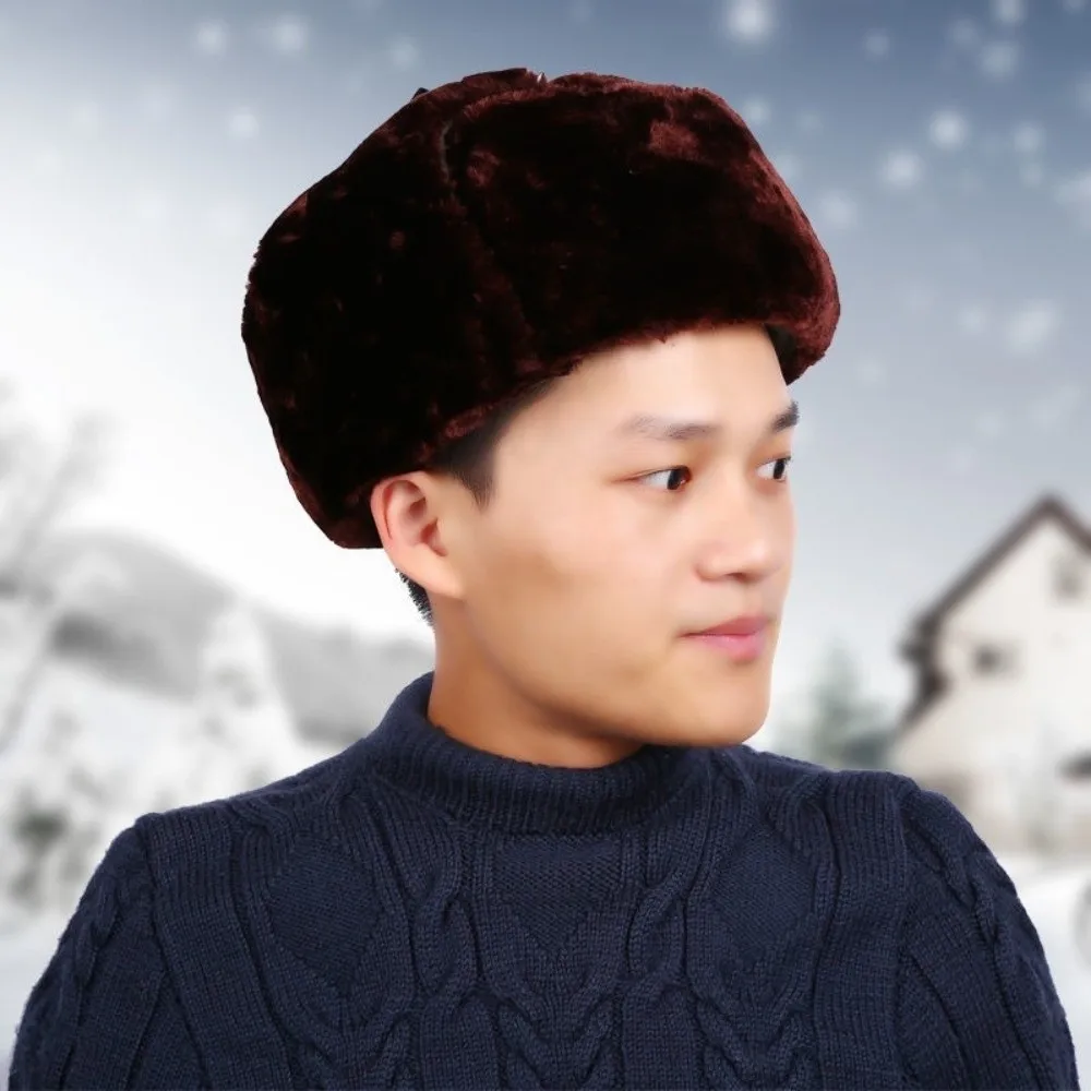 Comfortable Windproof Pilot Hat Thickened Windproof Ear Protection Cap Velvet Soft Winter Ear Cap Ski
