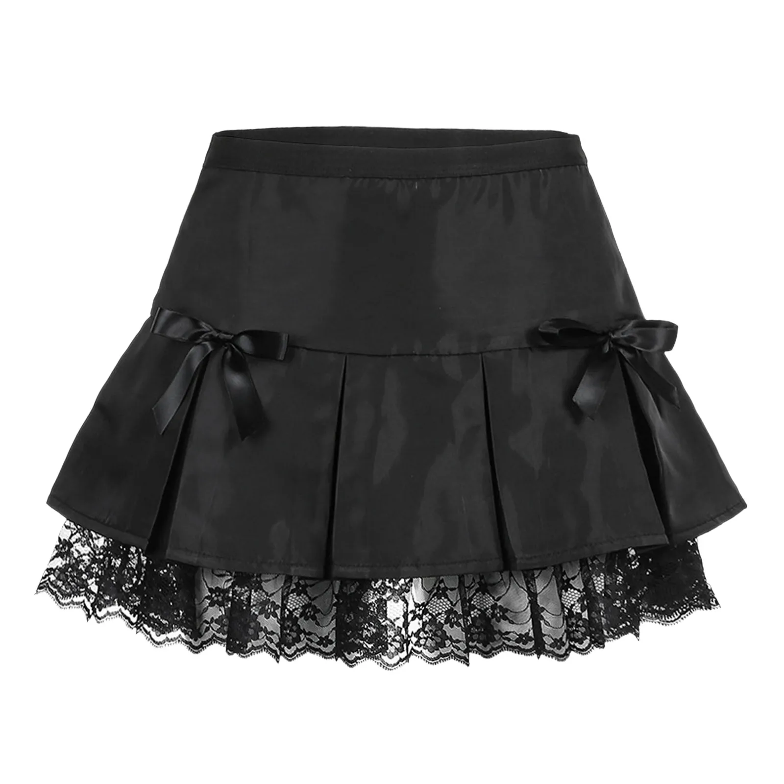 Y2k Dark Academia High Waist Frill Pleated Denim Skirt Harajuku Grunge Zipper Mini Skirt E-Girl Gothic Mall Goth Streetwear