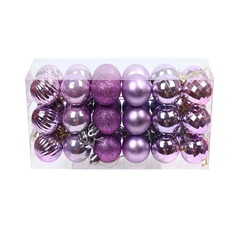 X6HD 36 Miếng Giáng Sinh Treo Bóng Vỡ Xmas Trang Trí Cây Nhựa Lấp Lánh Baubles Bộ Lễ Đảng Vật Trang Trí