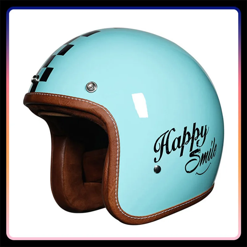 

Unisex DOT Open Face Motorcycle Helmets Adult Retro Moped Helmets Jet Men Women Vintage Half Face Helmet Scooter Chopper Cruiser