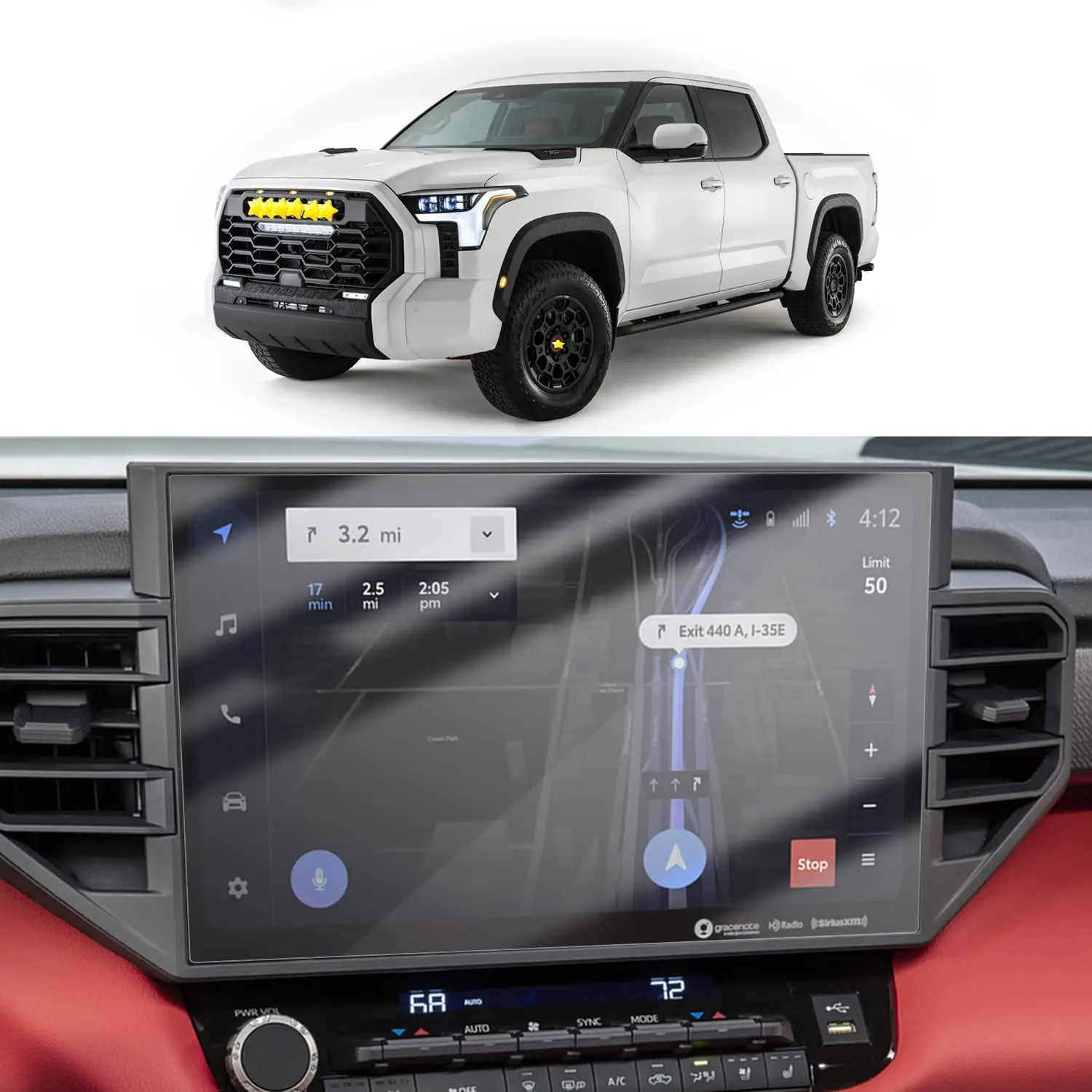 2 PCS For 2022 2023 Toyota Tundra 14 Inch Navigation PET Screen Protector Display High Clarity Anti-Scratch