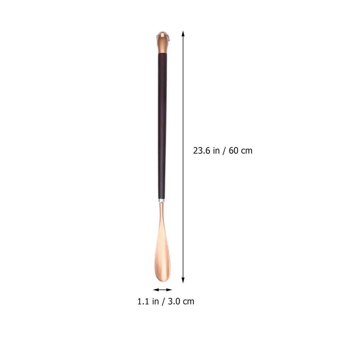 Metal Shoehorn Golden Detachable Wooden Handle Alloy Shoe Horn Long Handle Dolphin Shape Tip For Seniors Elderly Pregnant Women