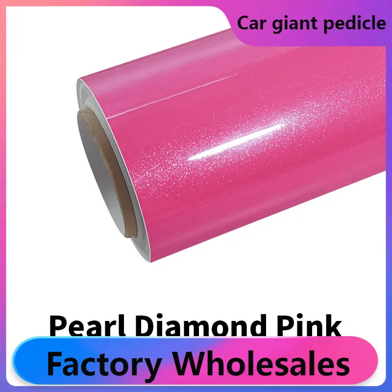 

ZHUAIYA Pearl Diamond & Glitter Pink Vinyl Wrap film wrapping film bright 152*18m quality Warranty covering film voiture