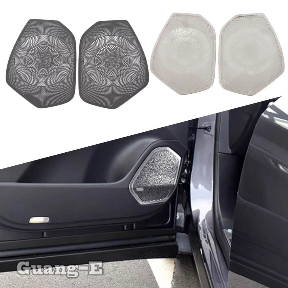 For Lexus RX 350 350h 450h+ 500h 2022 2023 2024 Stainless Steel Car Front Door Panel Horn Cover Trim 2Pcs Interior Accessories