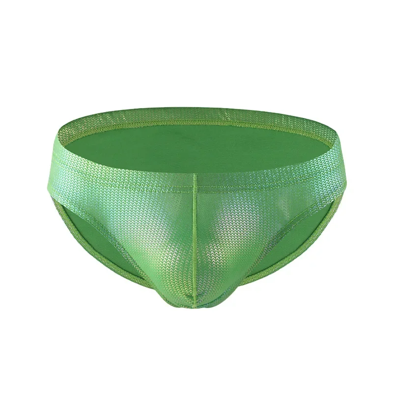 Men's Metallic Bikini Briefs Herringbone Pattern Clubwear Underwear