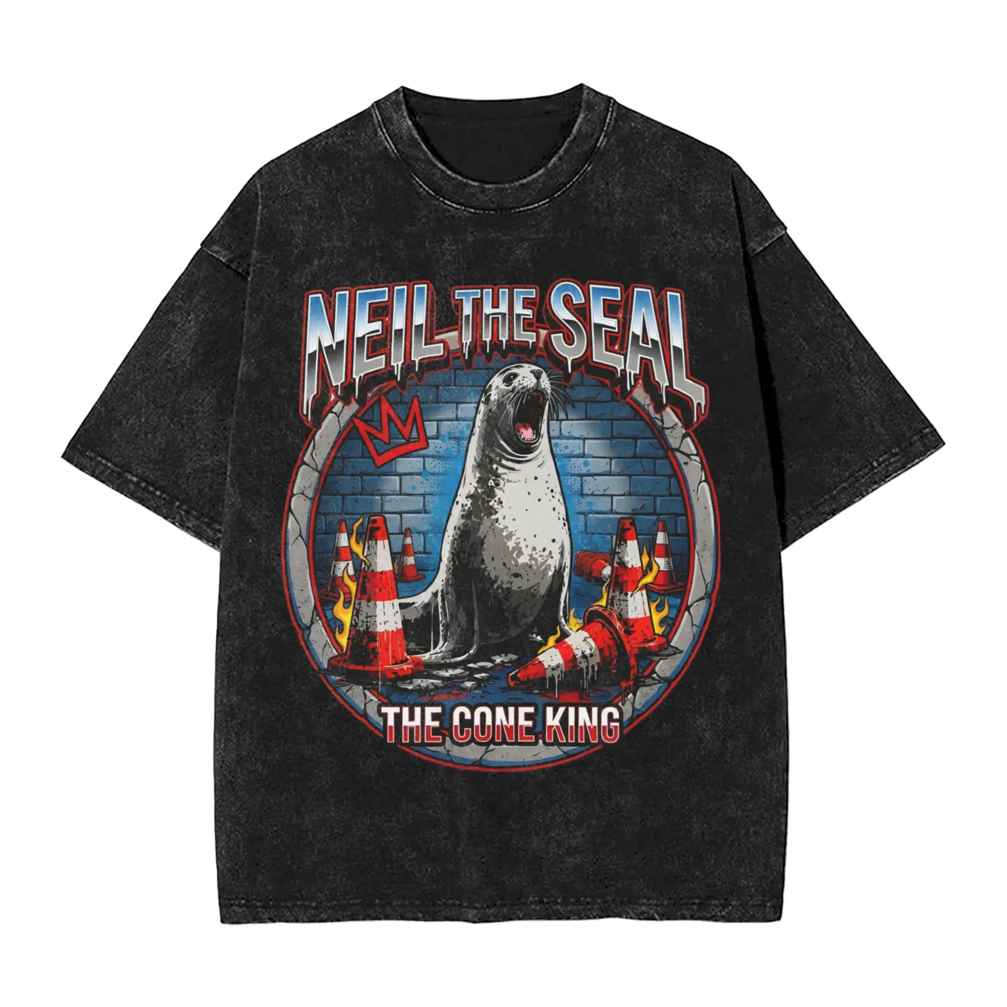 Neil the Seal  T-Shirts Men  Funny Pure Cotton Tees Crewneck Short Sleeve T Shirts Classic Tops