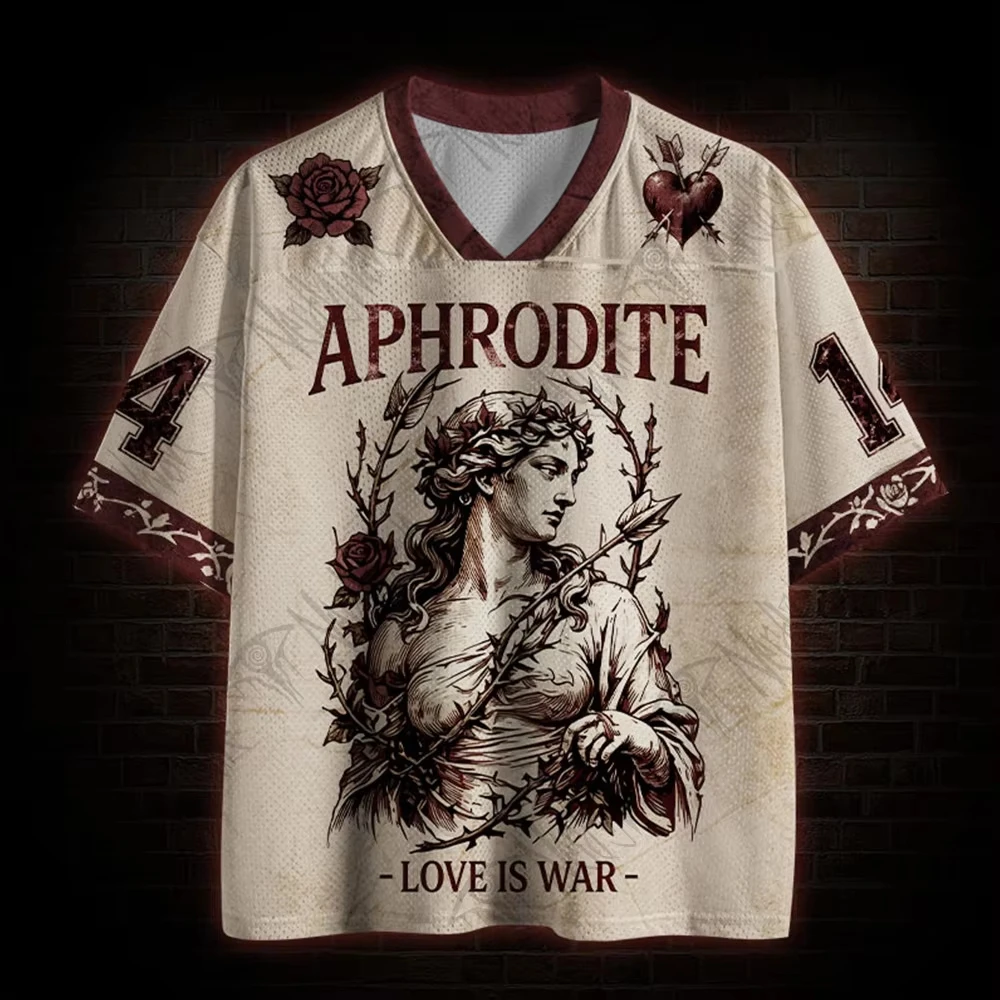 T-shirt de sport respirant à col en V pour adulte, séries mythologiques noires, séries Street à séchage rapide, en maille, vente chaude