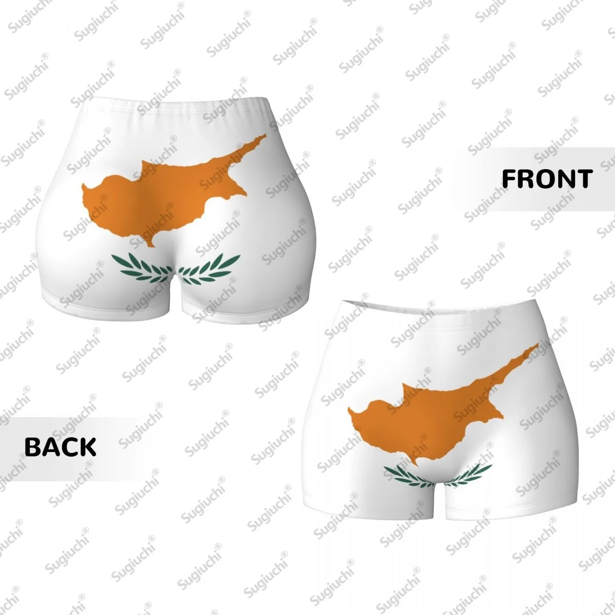 2026 키프로스 국기 요가 반바지 여성용 운동 스크런치 힙업 하이웨이스트 짐 러닝 반바지