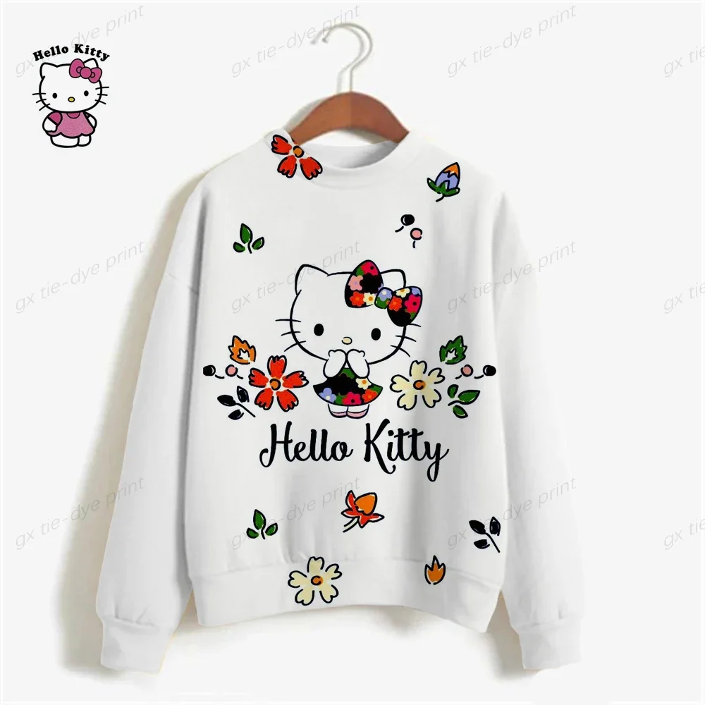 Hoodie Pullover Hooded Sweatshirts Women HELLO KITTY Print Long Sleeve Plus Size Casual Pull Hoody Autumn Clothes Sudadera y2k