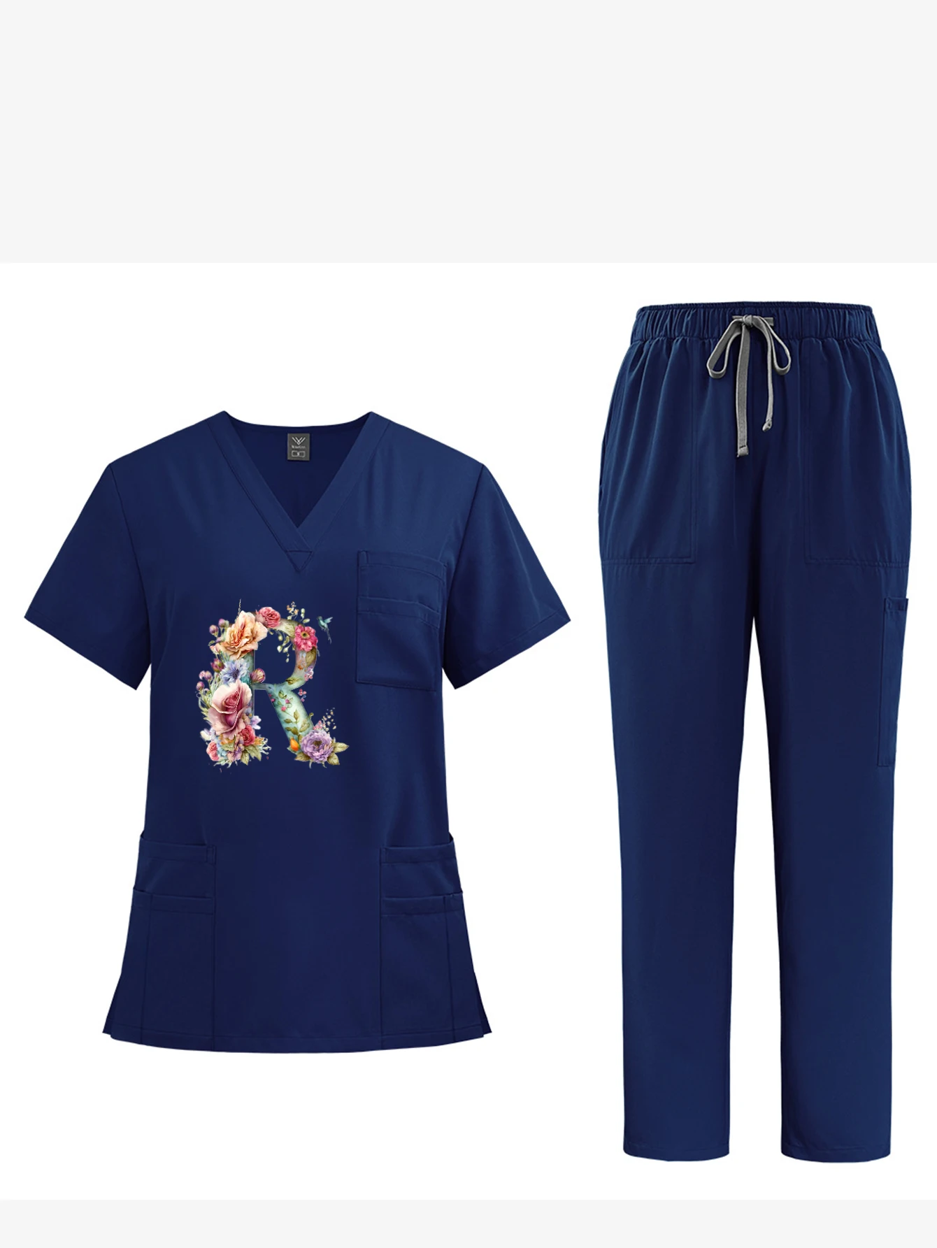 Ropa de trabajo de manga corta con cuello en V Unisex con estampado exclusivo, conjunto de camarero de restaurante, monos de Catering transpirables y resistentes a las arrugas