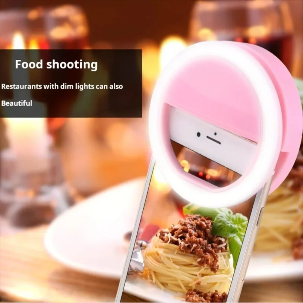 ضوء تعبئة صورة شخصية LED، ضوء ملء عدسة الهاتف المحمول، مناسب لهاتف iPhone وSamsung وXiaomi وHuawei ضوء تعبئة صورة شخصية للهاتف المحمول