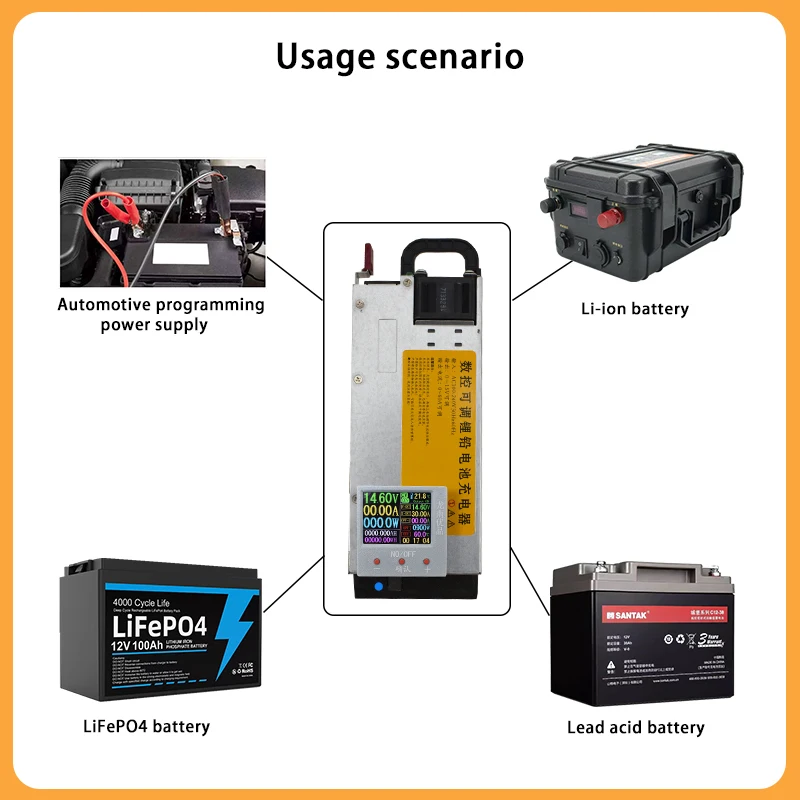 Einstellbares Ladegerät 12V 100A Lithium-Ladegerät 14,6V 100A Lifepo4-Ladegerät 0-15V 0-100A Batterieladegerät 3,65V, 12,6V, 14,6V, 60A, 50A – Detail 8