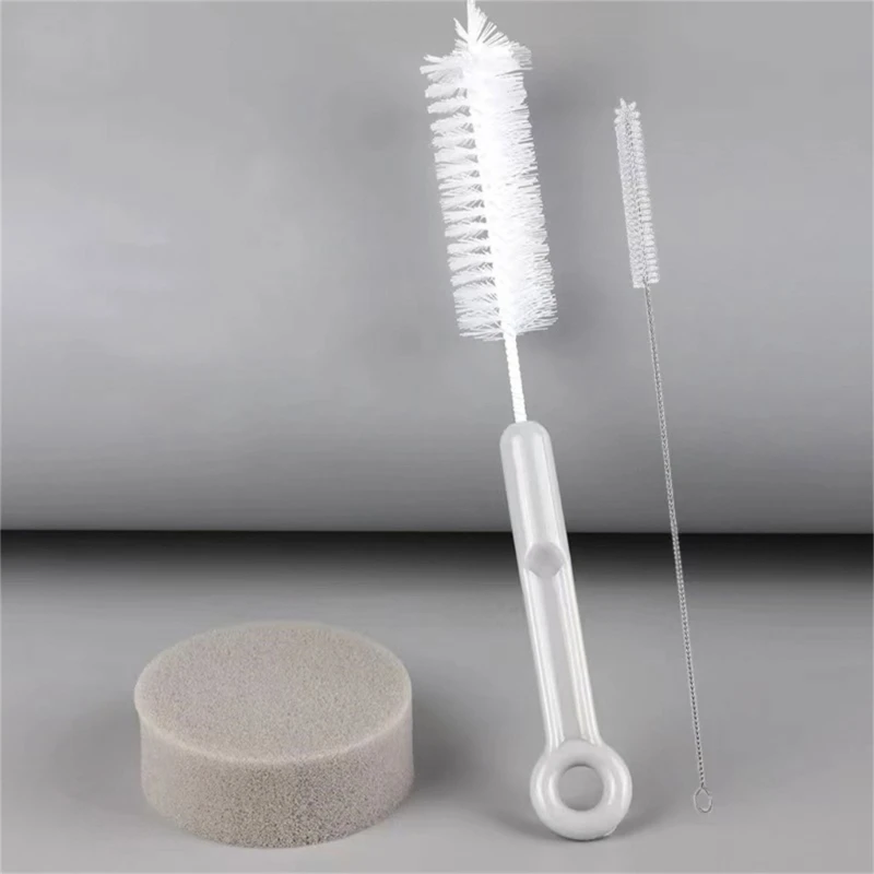 3 pezzi Set spazzole per pulizia Pet Cats Fontanelle Acqua Pompa sommergibile Tubo Tubo Detergente per bottiglie Strumento