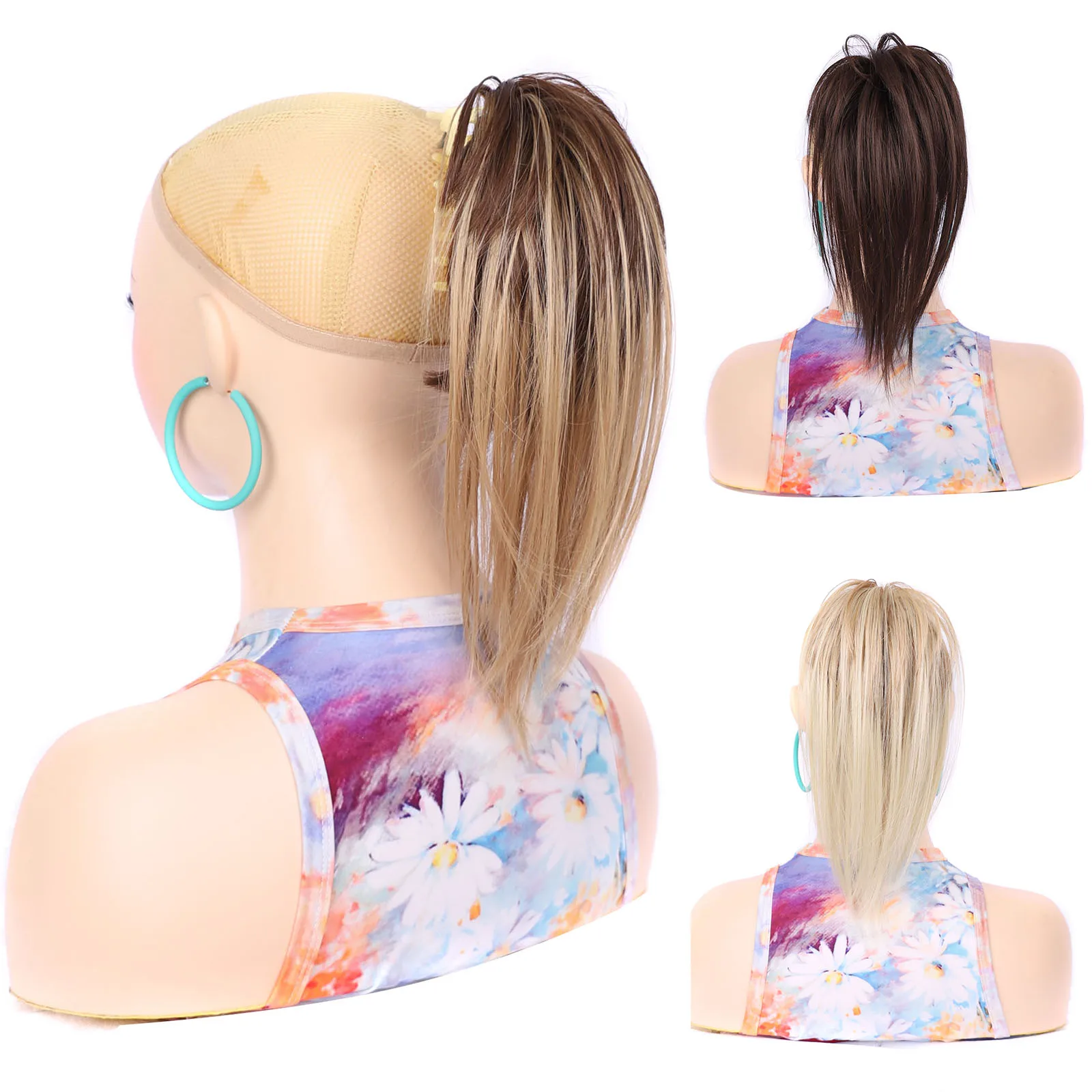 

Synthetic Short Straight Claw Clip Ponytail Extension Soft Natural Looking High Ponytails for Women