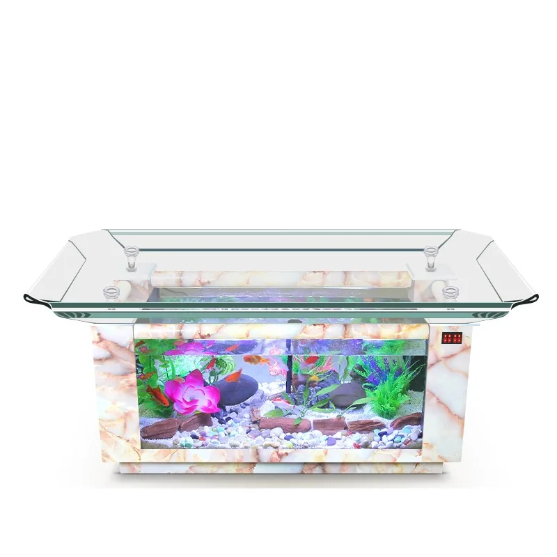 rectangular glass fish tank 25w power supply environmentally friendly dining table aquarium living room fish tank accessories