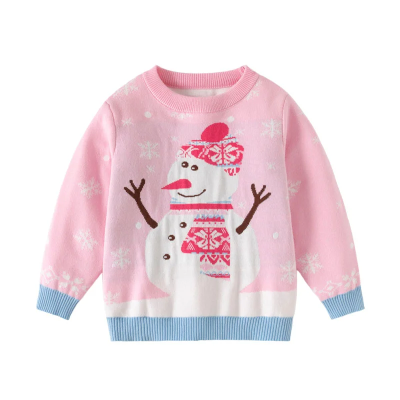 

New Years Sweaters 3-7T New Arrival Christmas Boys Girls Sweaters For Autumn Winter Snowman Children's Sweatshirts Baby Clothes
