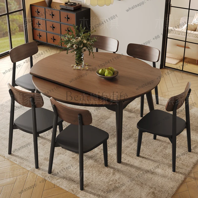 PG Extendable Round Dining Table Kitchen Modern Luxury Mid Century Dining Table Lounge Designer Mesas De Comedor Home Furniture