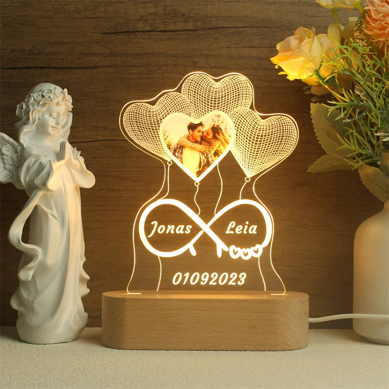 Personalized Acrylic Photo Lamp,Custom Photo LED Night Light,Photo Frame,Gift for Couple,Anniversary Gift,Art Decoration