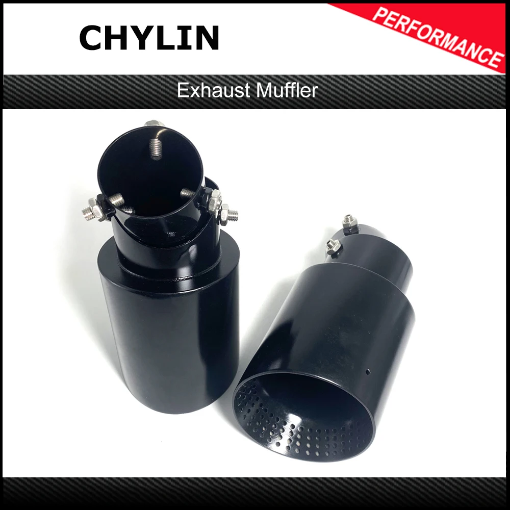 1PCS 1.77-2.55 Inch(4.5cm-6.5cm) Adjustable Inlet Exhaust Tips Bolt-On Design Matte Black Stainless Steel Exhaust Tailpipe Tips