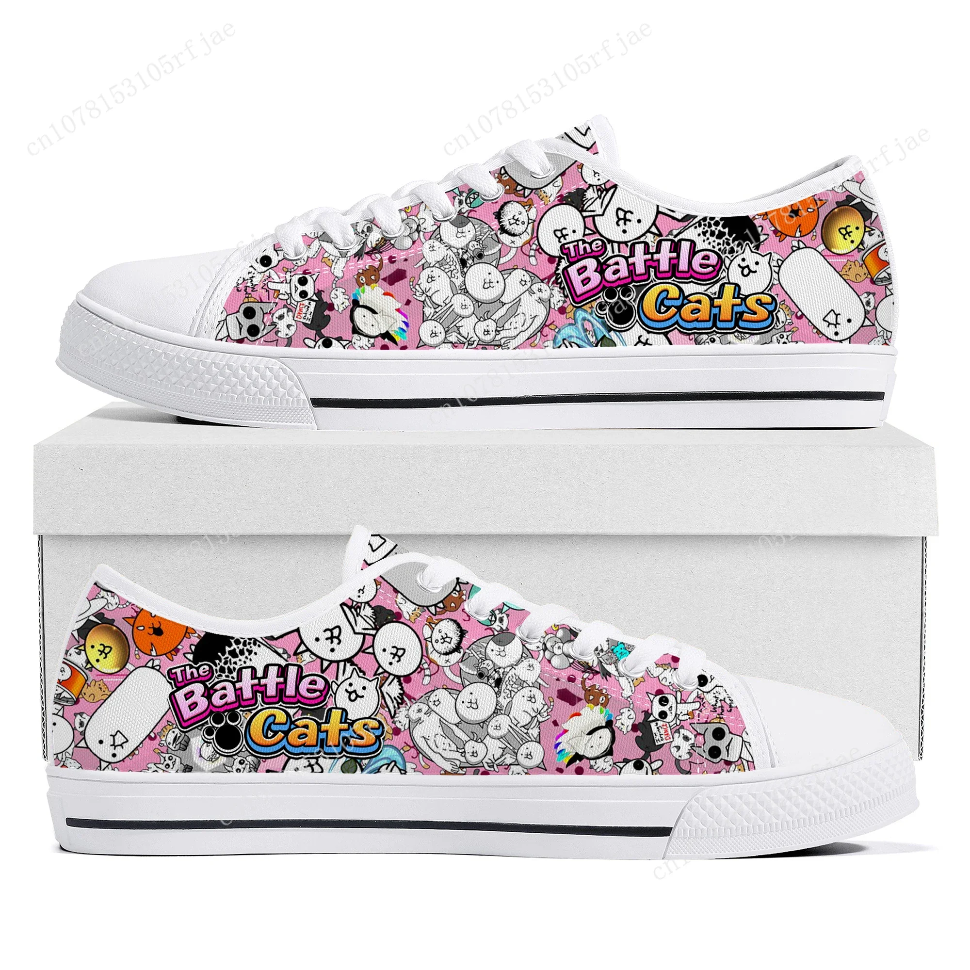 

The Battle Cats Low Top Sneakers Cartoon Game Womens Mens Teenager High Quality Fashion Canvas Sneaker Couple Custom Built Shoes