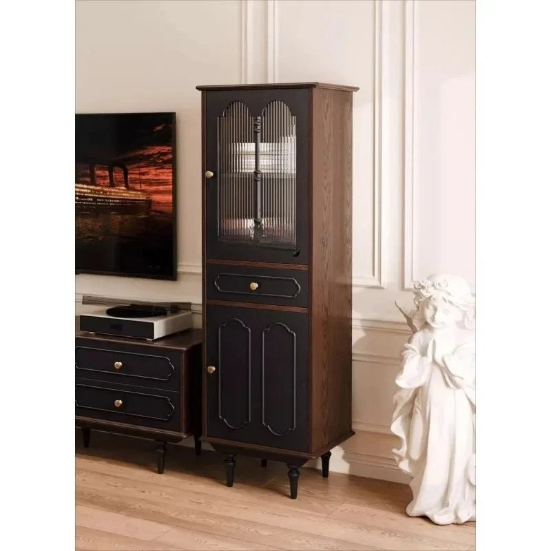 

X18 французский винный шкаф в стиле ретро из цельного дерева для гостиной, дома, настенная полка в античном стиле, гостиная, маленькая квартира