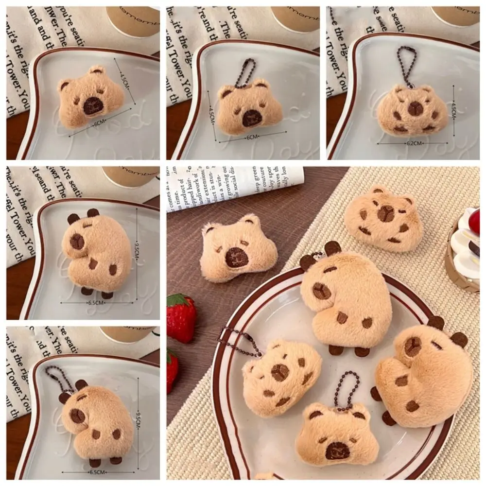 

Creative Cartoon Capybara Plush Keychain Soft Plush Stuffed Plush Brooches Guinea Pig Pendant Kids
