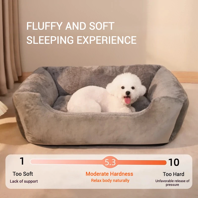 Pet Winter Warm Bed Large Space Plush Cotton Cat House Bed Dog Cushion Basket For Small Large Dog Pet Cold-proof Mattress