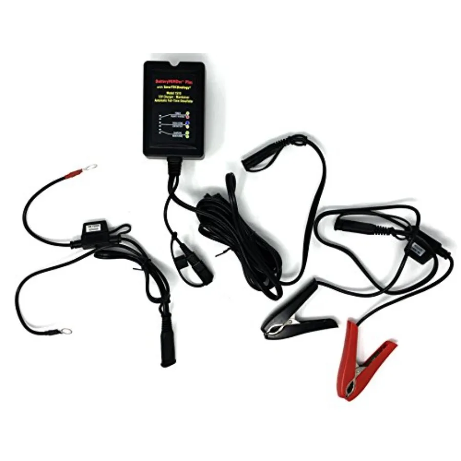 

12 Volt 1.5 Amp Battery Charger Maintainer with Desulfator for Cars Trucks Motorcycles ATV Boats RV Black