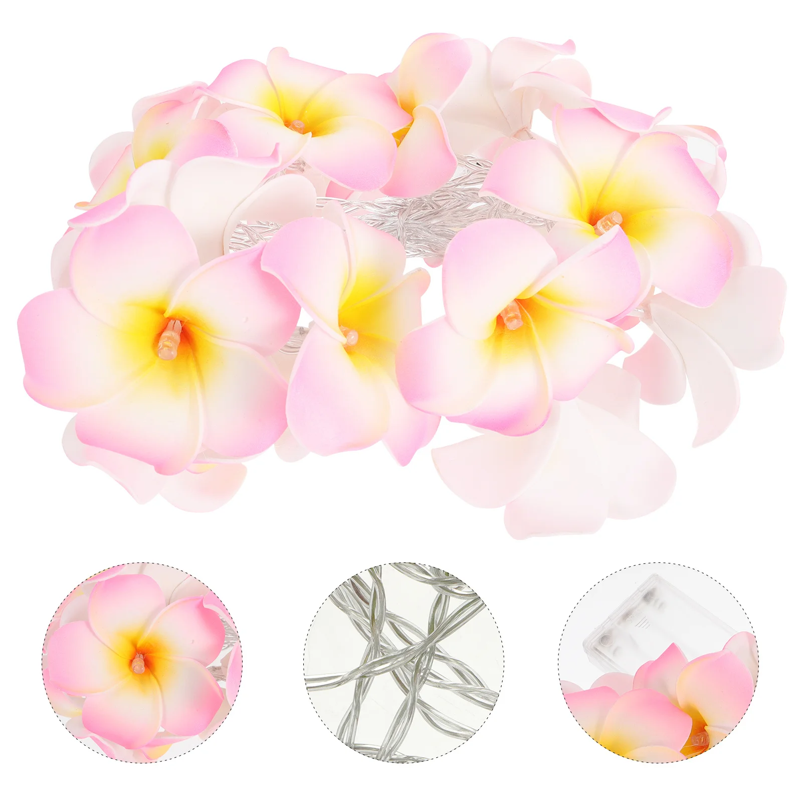 

1 set 1 Set Led Plumeria Design Warm Fairy String Lights For Party Garden Wedding Decorations Holiday Event Party Supplies
