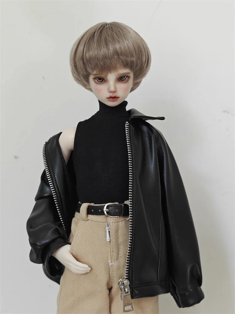 BJD Doll Clothes For 1/4 Dolls Coat PU-leather Jacket ID75 Dolls Clothing Accessories(Excluding Dolls)