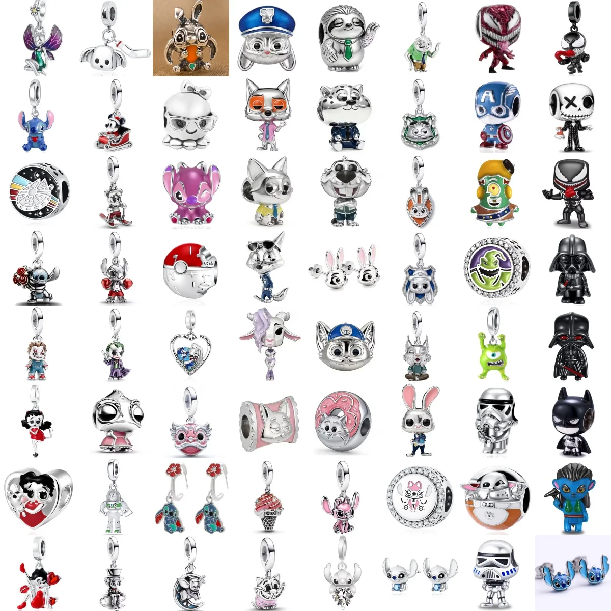 2026 Mais Vendido Berloque de Prata 925 Disney Coelho Raposa Gato Cão para Pulseira Original Acessórios DIY Joias Requintadas