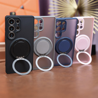 360 Rotating Folding Stand Phone Case for Samsung Galaxy S23 S24 S25 Ultra S24 FE S23 FE S25 Edge S25 Plus Magnetic Matte Cover