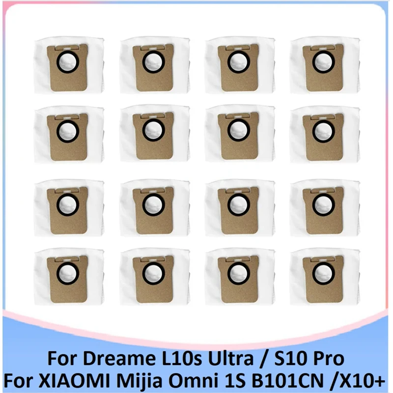

Запасные части для робота-пылесоса Dreame L10S Ultra S10 Xiaomi X10 + Plus, мешочек для пыли, запасные аксессуары, грязный мешок, 16 шт.