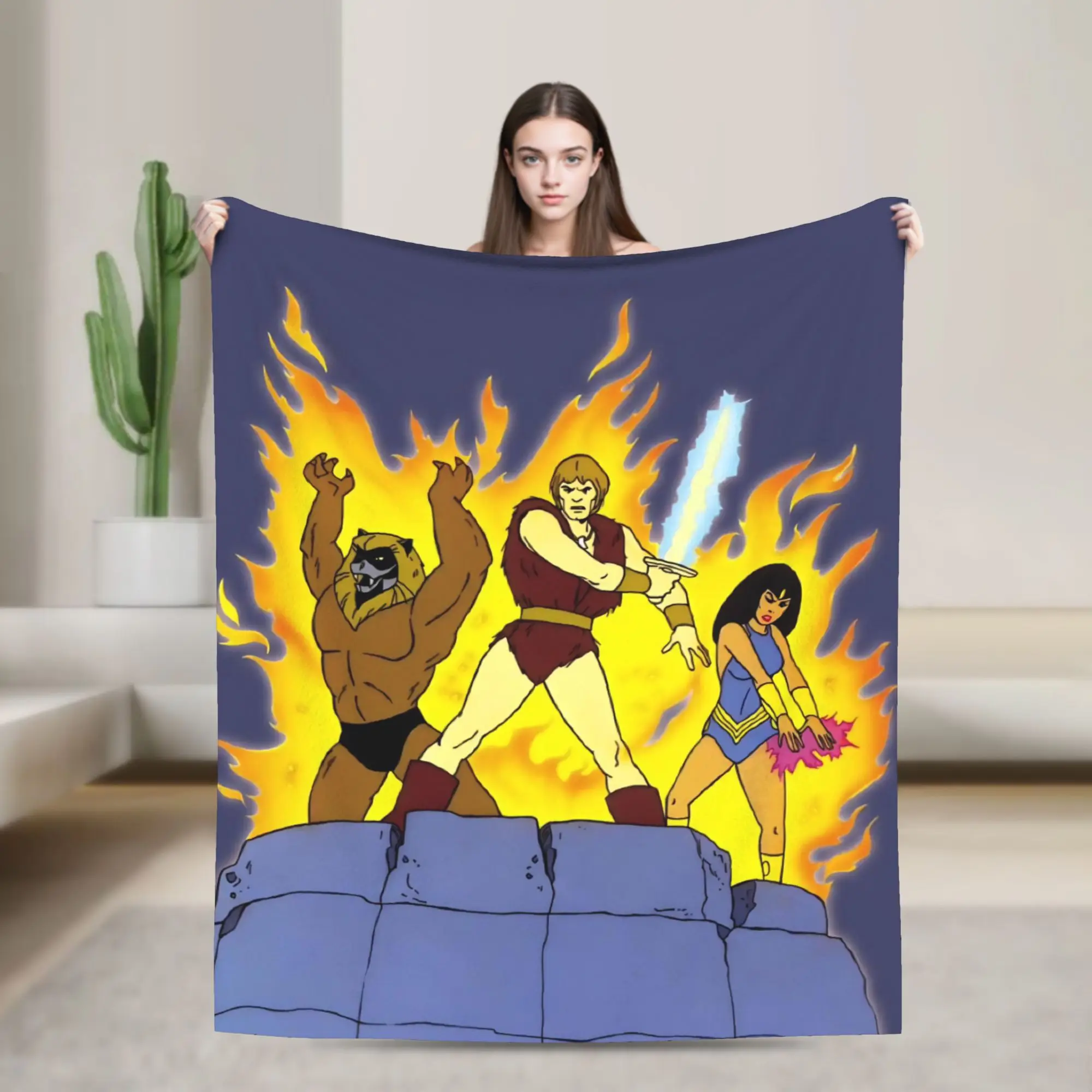 Super Soft Thundarr The Barbarian Throw Blanket Premium Flannel Fleece Lightweight  Bed Blanket Warm Plush Blankets All Season