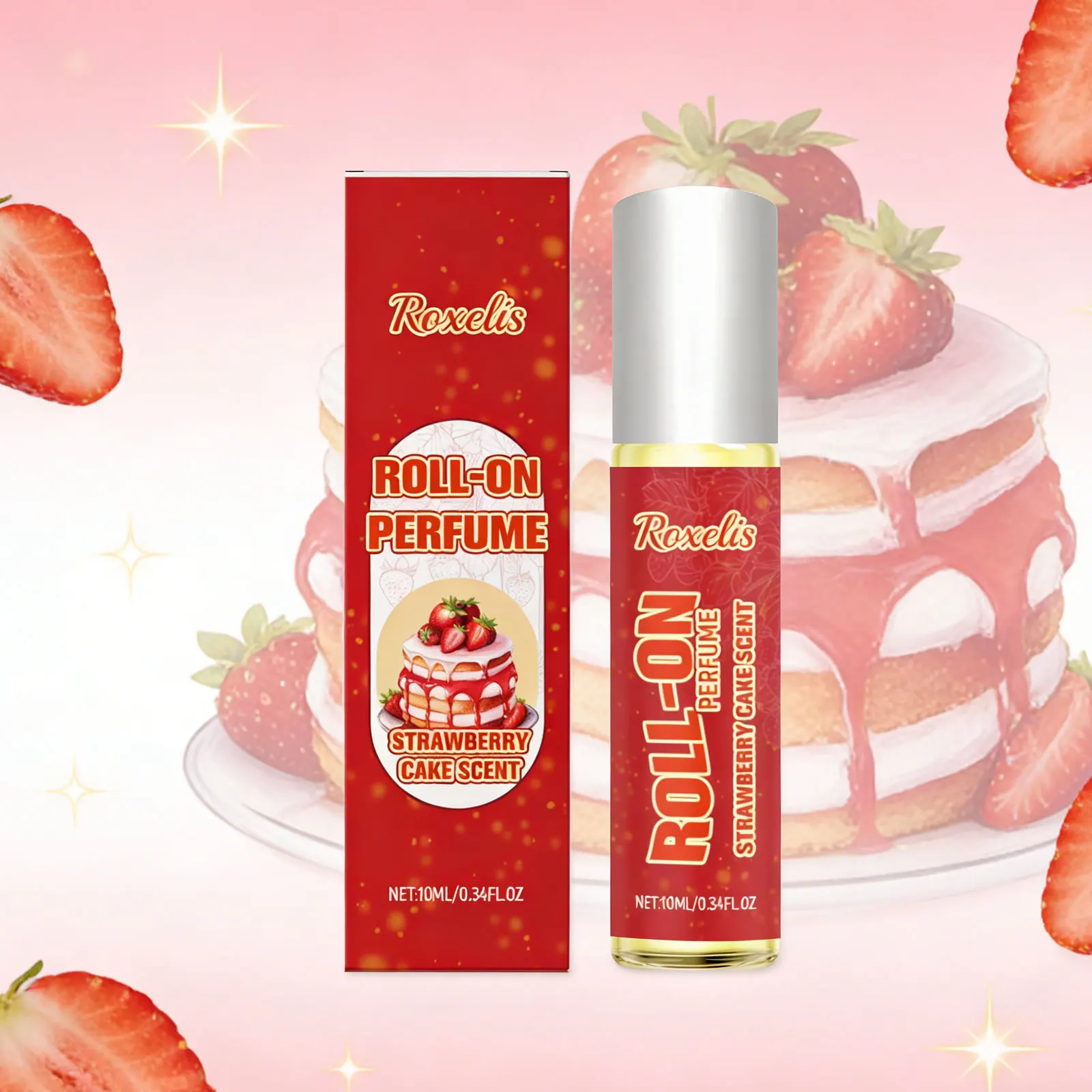 

Roll-On Perfume - Strawberry Cake & Marshmallow Scent - Sweet Lasting Natural Fragrance - Refreshing Charming Perfume for Datin
