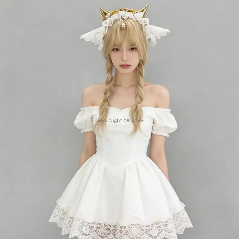 

Elegant Lace Trim Horn Hairband For Adult Teens Cosplay Event Halloween Parties