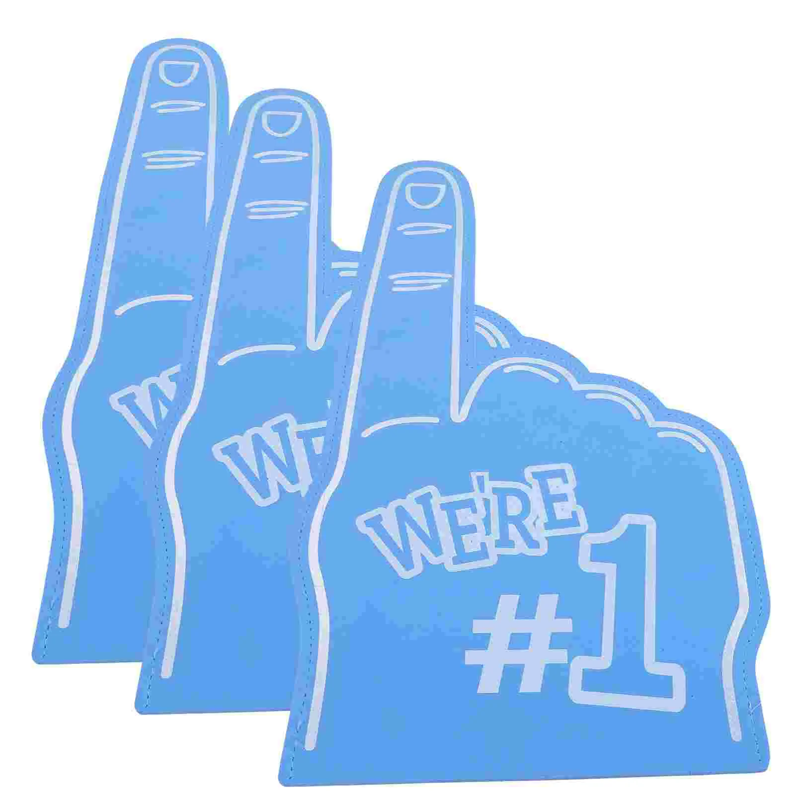 

3 Pcs Foam Fingers Football Game Pointer Bulk Cheer Props Party Toys Blue for Hands Child