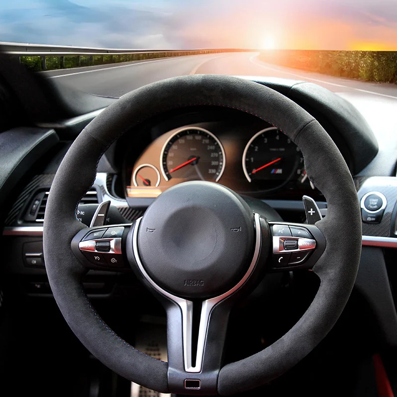 

Чехол на руль автомобиля из алькантары на заказ для BMW M Sport F30 F31 F34 F10 F11 F07 F45 F46 F22 F23 M235i M240i, аксессуары