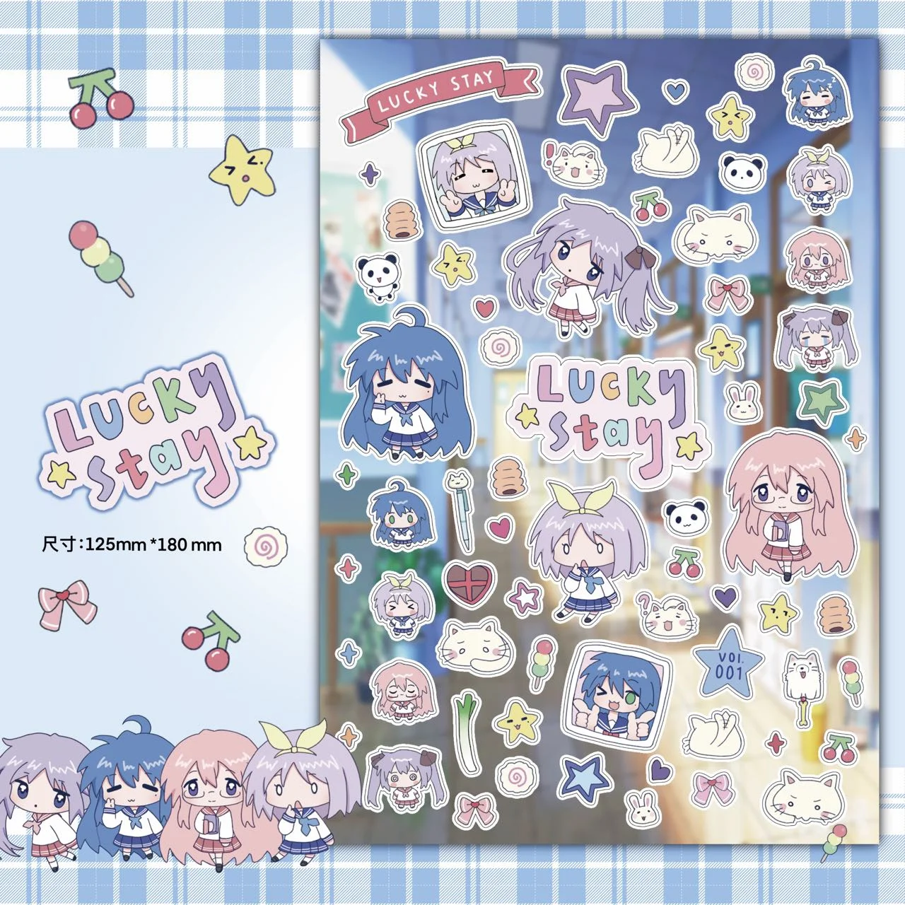 Stickers lucky star cute teenage anime sticker characters