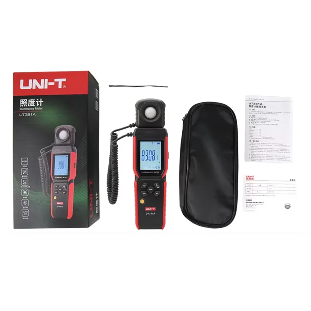 UT381A Light Meter Featuring Detachable Probe Max Min Avg Functions and Real Time Data Transfer via Compatible Mobile App