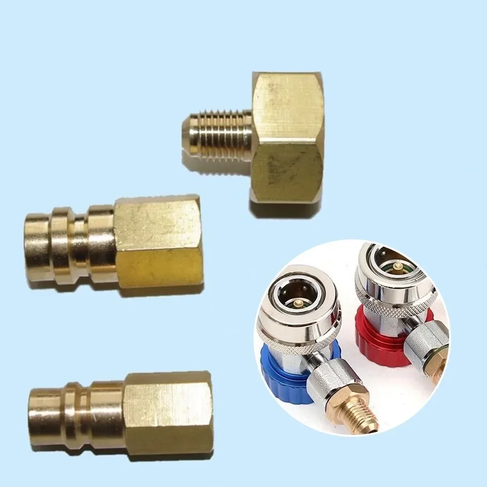 

3pcs Bottle Adapter Set For Refrigerant R134a Air Conditioning Gas Transfer Adapter Automotive HVAC Connection