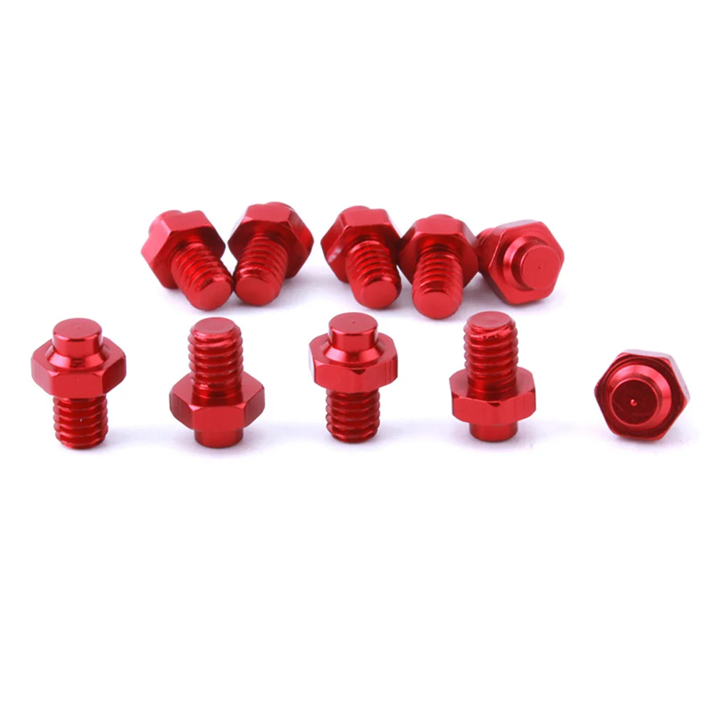 

10pcs Anti Skid Nails Red Aluminum Pedal Screws For Fixed Gear Bike Durable Light Hard Professional Design Easy Install