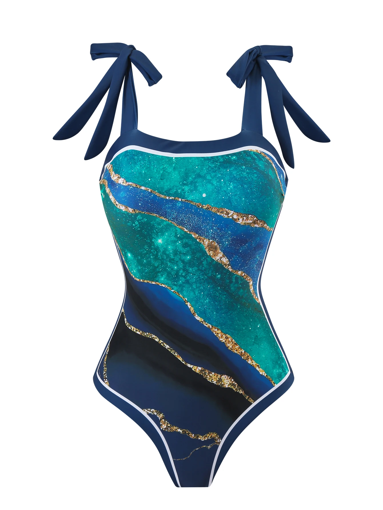 Novedad de verano, traje de baño de Bikini de una pieza con estampado Digital hecho a medida para mujer, protección solar conservadora, falda de gasa de una pieza 2-P