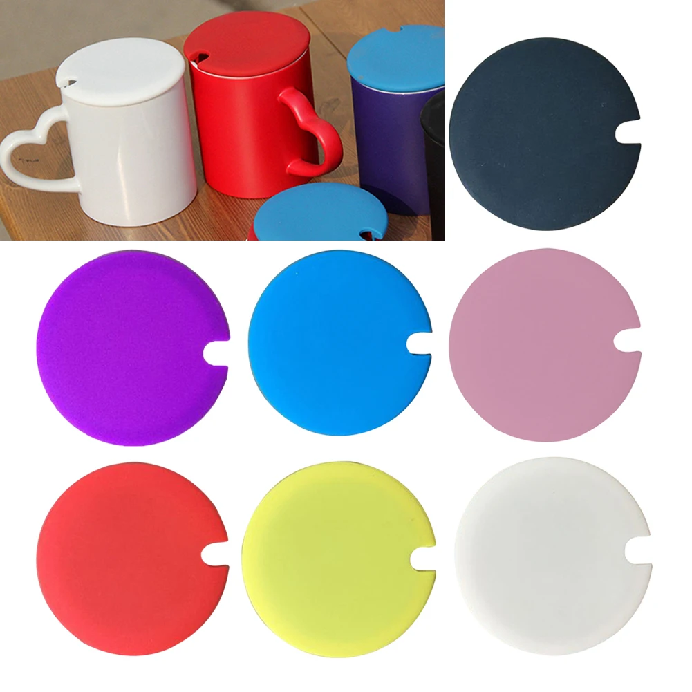 Universal Food Grade Silicone Cup Cover Lid With A Notch Dust-proof Lid for Cup Water Bottle