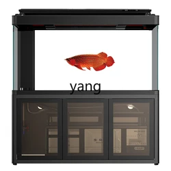 Yjq Large Fish Tank Aquarium Industrial Style Super White Glass Bottom Filter Change Water Ecological Dragon Fish Tank