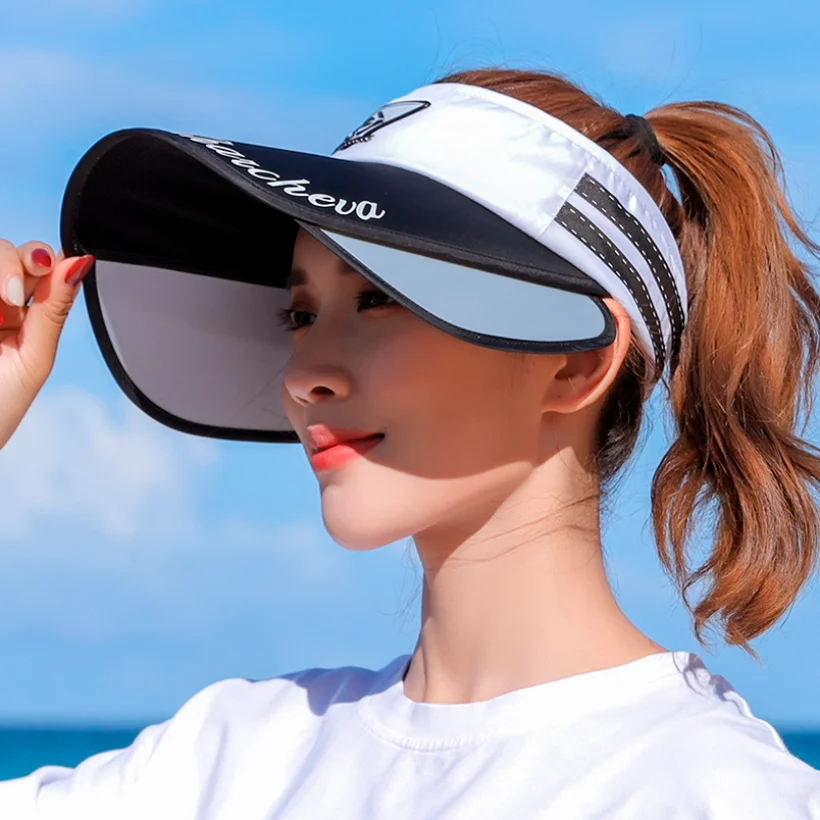 Summer Sun Hats for Women Female Sun Protection Vacation Beach Cap Outdoor Bucket Hat Retractable Long Brim Empty Top Hats New