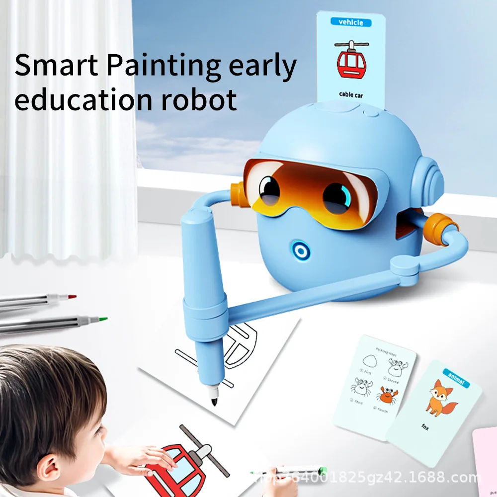 Cross-border early education toy painting robot Multifunctional card Children's intelligent early education toy painting robot